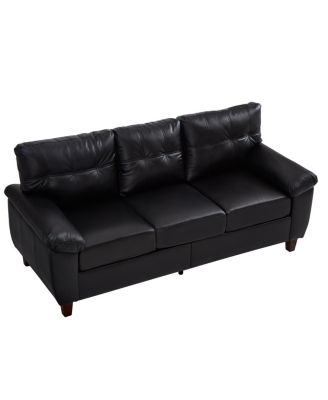 79" Three Seater Modern Faux Leather Sofa with Storage