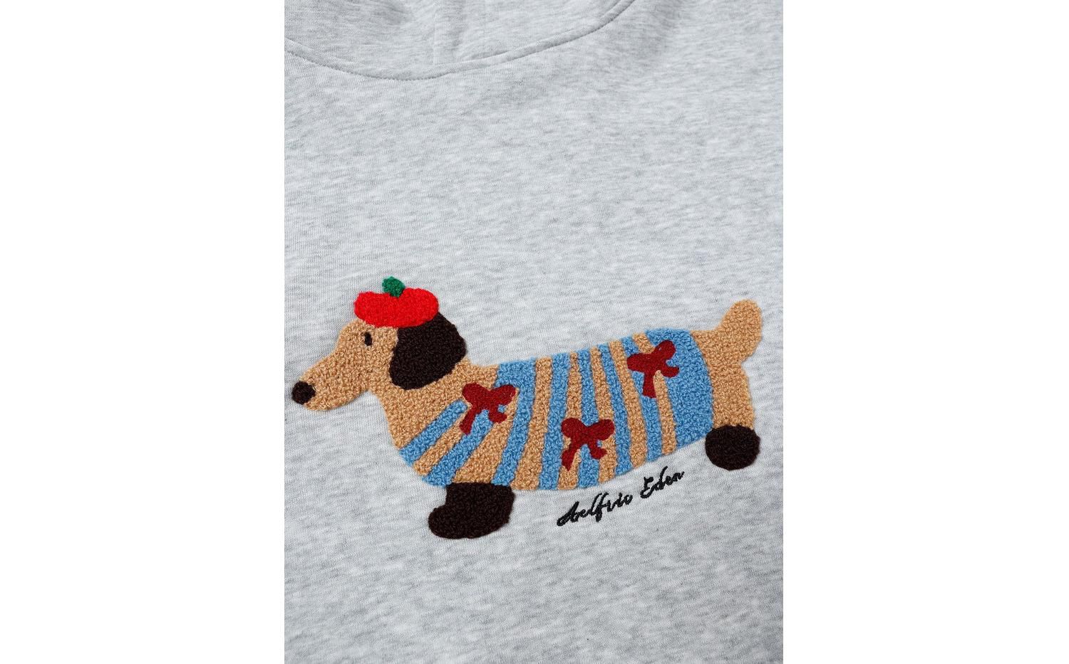 Women's Cartoon Dachshund Pullover Hoodie