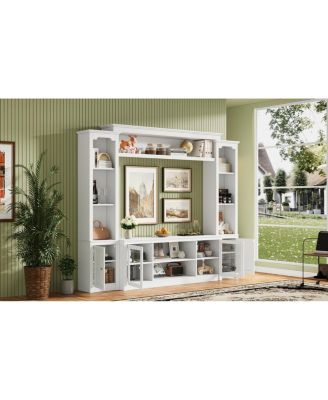 Streamdale  Furniture Modern TV Stand with Bookcase for TVs up to 65-inch