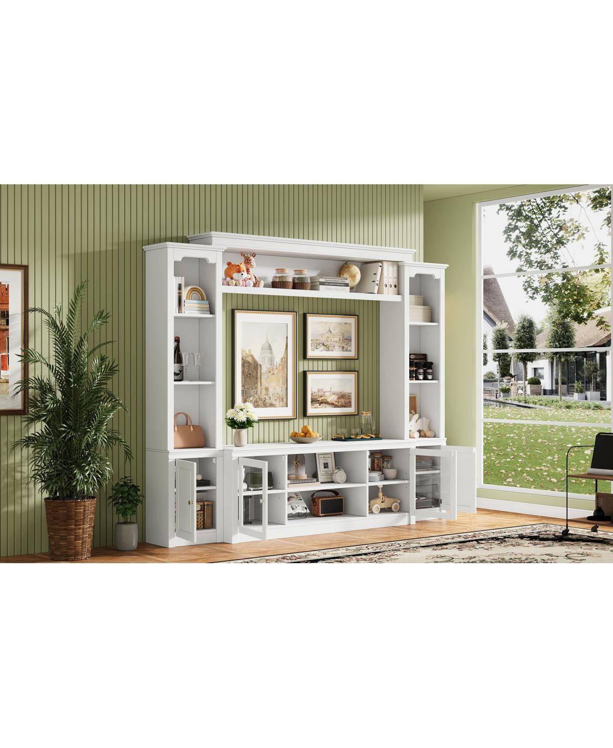 Streamdale Furniture Modern Tv Stand with Bookcase for TVs up to 65-inch