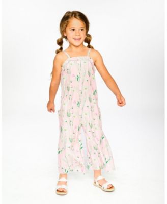 Big Girls Viscose Jumpsuit Printed Flowers