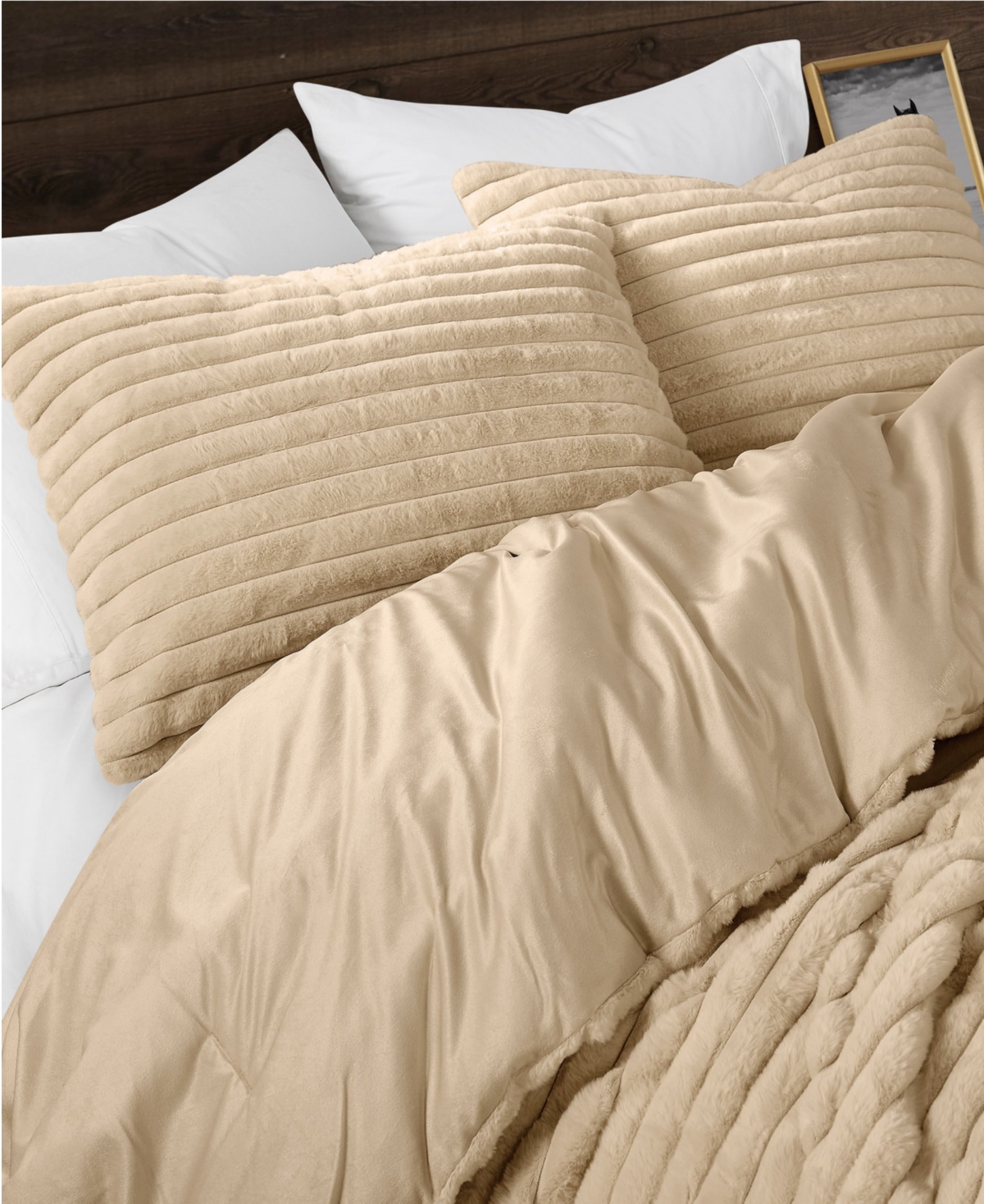 Frye Channel Faux Fur 3-Pc. Comforter Set