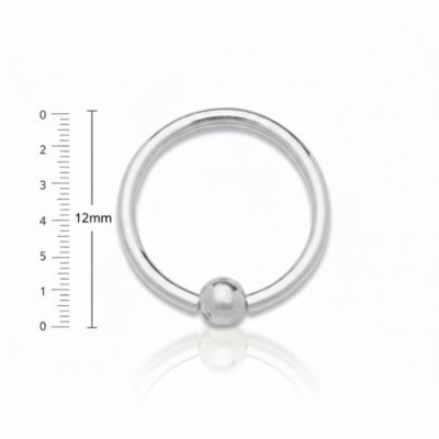 Solid 14k and 16G Small 2mm Captive Bead Hoop Internally Threaded Ring