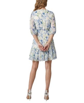 Women's Floral V-Neck A-Line Short Dress