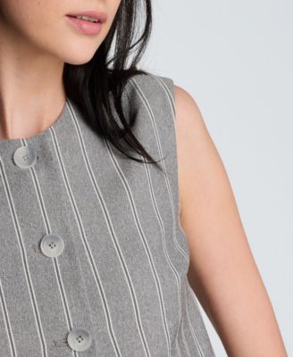 Women's Pinstripe Boxy Vest