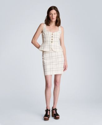 Women's Windowpane Plaid Mini Skirt
