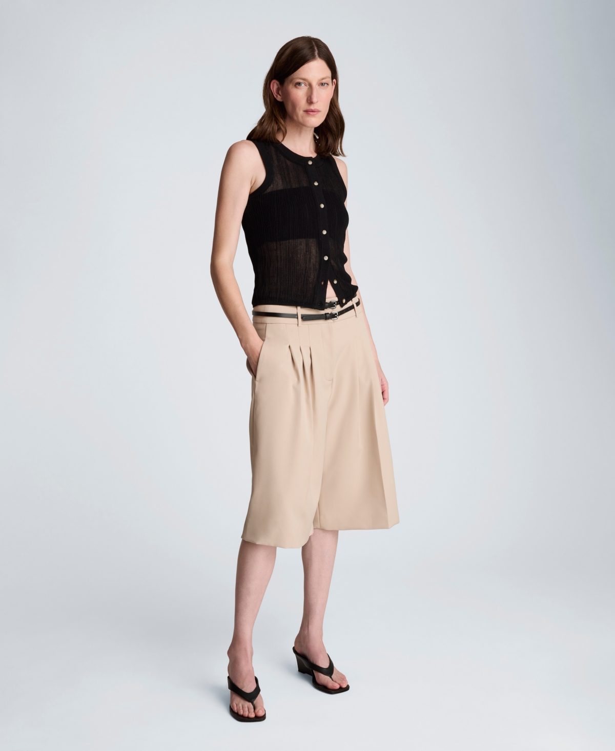 Kenneth Cole Women's Sheer Variegated Rib Vest