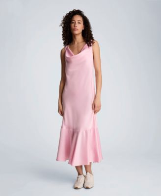 Women's Asymmetrical Hem Cowl Neck Slip Dress