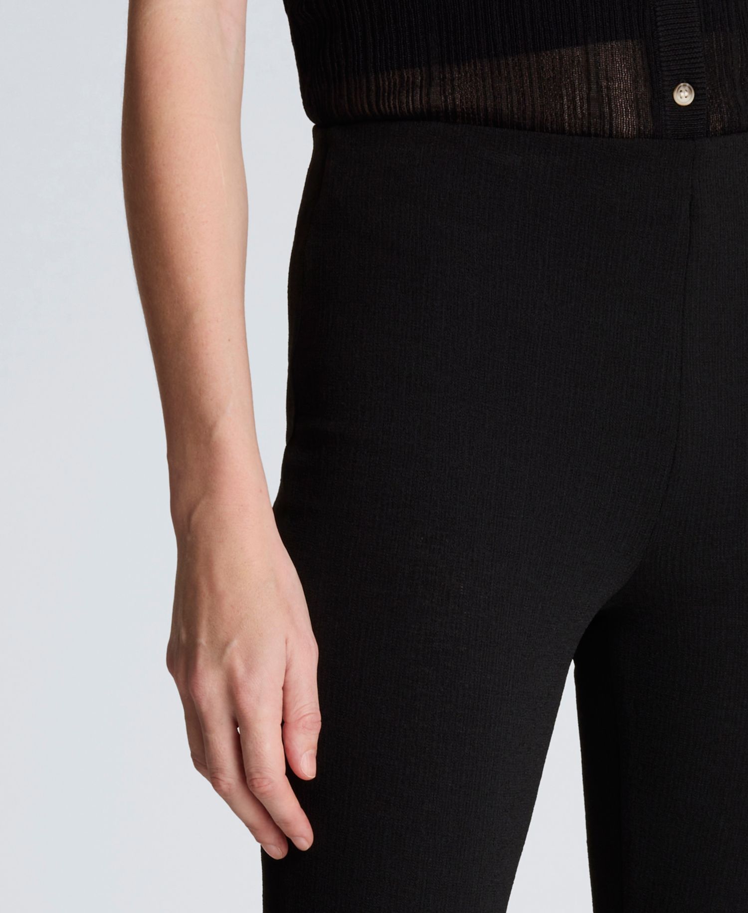 Textured Knit Pull On Flare Pant with Inner Short