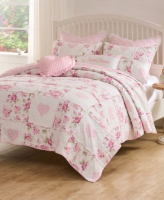 Veronica's Hearts Shabby Chic 3-Pc. Quilt Set, Full/Queen