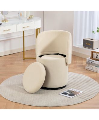 Streamdale Stylish Swivel Barrel Chair with Storage & Free Cat Bed