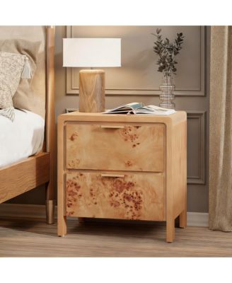 YIGII Rustic Nightstand, Farmhouse Style, No Assembly, Durable