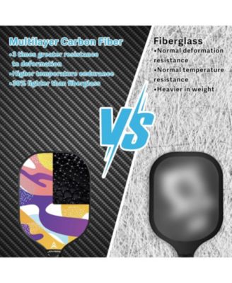 Pickleball Paddles Set of 4 USAPA Approved Carbon Fiber, 7.5OZ Lightweight Honeycomb Core, 4 Pickleball, Portable Bag for Beginners