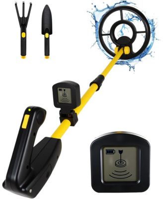 Kids Metal Detector with 7.4 Inch Waterproof Coil & LCD Display, 1.1lb Lightweight, 24-35 Inch Adjustable Foldable for Boys & Girls