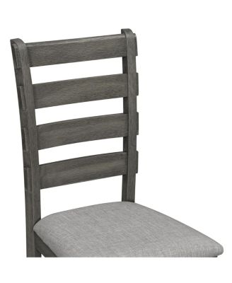 Streamdale 6-Piece Rubber Wood Dining Set with Wood Grain Tabletop & Soft Cushion (Grey)