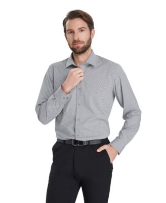 Men's Geometric Print Slim-Fit Dress Shirt