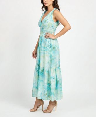 Women's Smocked Waist V-Neck Dress