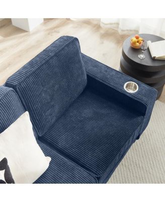 Corduroy 83.86" Modern Compressed 3-Seater Sofa for Living Room