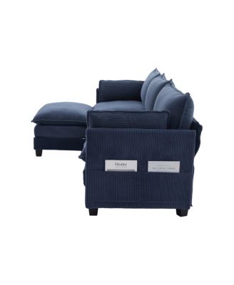  102" Oversized Modular Sectional Sofa with Movable Ottoman