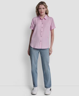 Women's Print Rolled Short-Sleeve Shirt