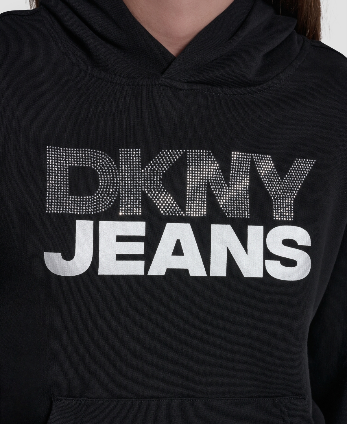 Dkny Jeans Women's Stacked Rhinestone Foil Logo Hoodie
