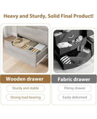 6 Dresser for Bedroom, 47.2 in Wide Dresser, Freestanding Vertical Drawer Cabinet with Storage, Wooden Closet Storage Chest