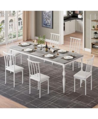 Rectangular Dining Table for 8 Rustic Farmhouse Kitchen Table with Large Tabletop Long Wooden Dining Room Table with Heavy Duty Legs