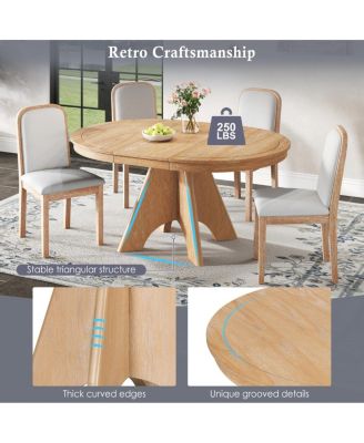  Vintage Extendable Dining Table (4-6 Person, 42-58 Inch