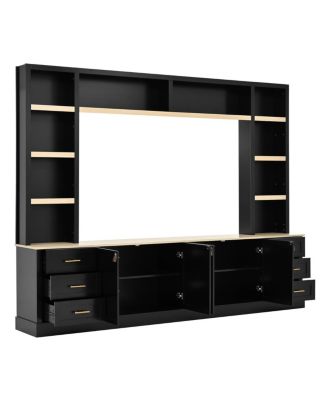  Farmhouse 4-Piece Entertainment Center Wall Unit