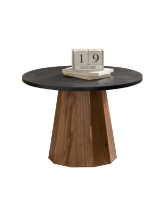 Round Coffee Table - Sturdy Wooden Tea Table for Living Room