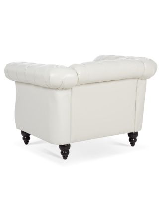  PU Leather Sofa with Wood Legs, Easy Assembly