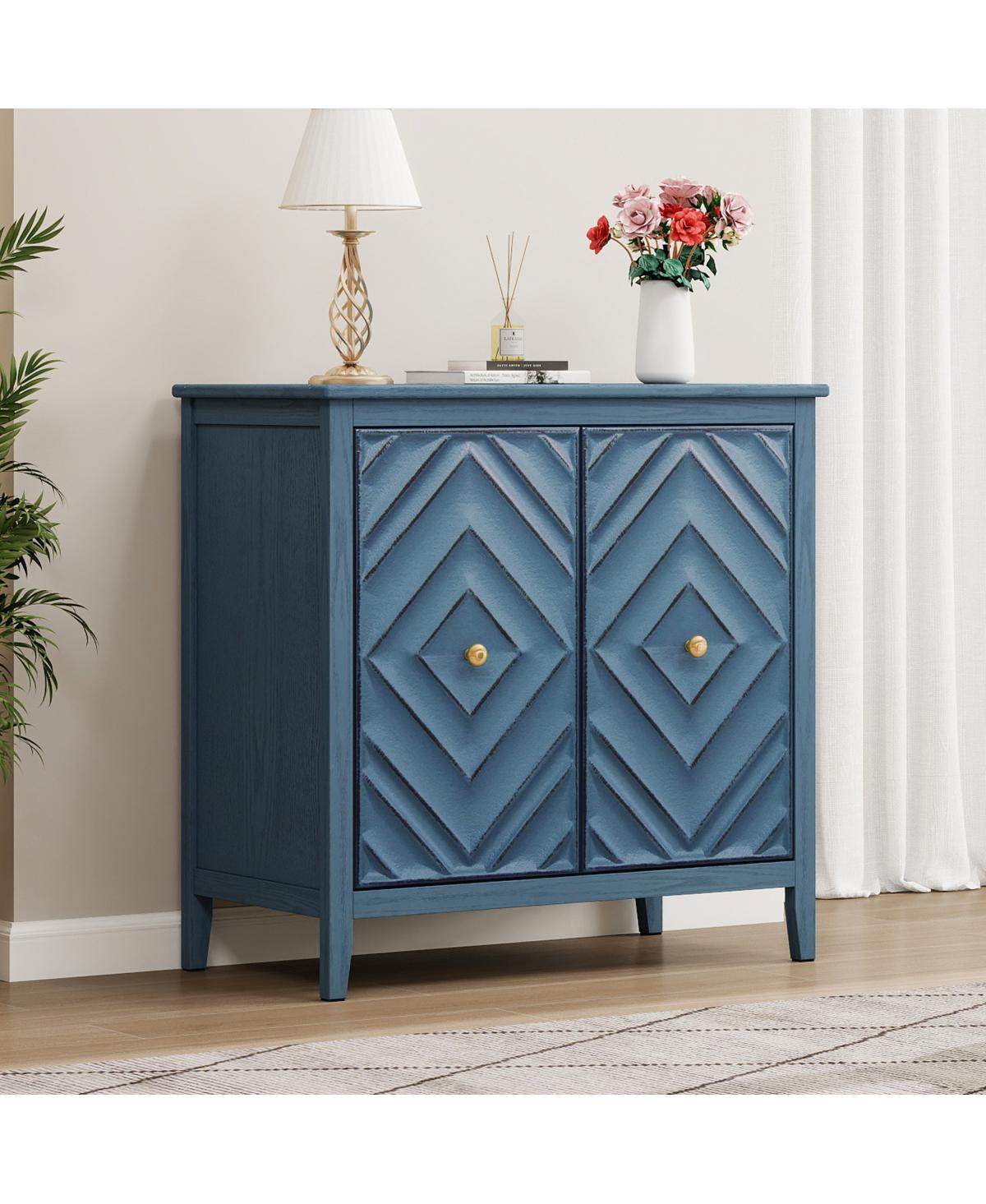 Streamdale Furniture Durable Mdf Cabinet with Diamond-Embossed Doors