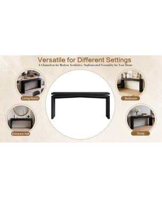  65-Inch Rustic Solid Wood Veneer Console Table - Farmhouse Entryway Sofa Table