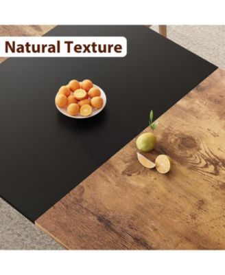 78.7 Inch Long Rectangle Dining Table for 6-8 People Industrial Wood Dinner Table