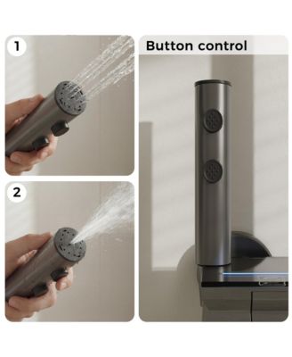 3-Spray Shower Faucet 2.5 GPM with Button Control, LED Display, and 3-Mode Hand Shower