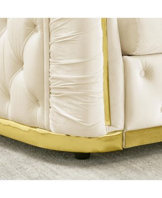 84.6" 3 Seater Mid Century Modern Chesterfield Sofa