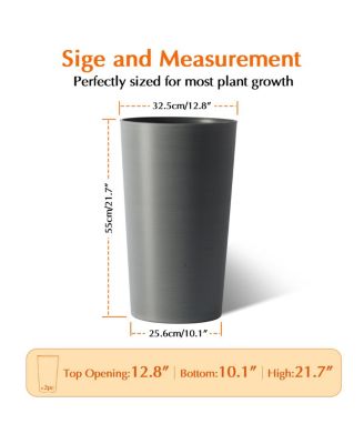  2 Pack 21.7" Tall Square Planters for Outdoor Plants