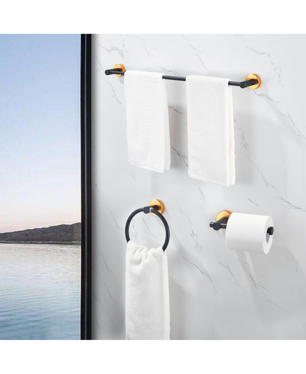 Rainsken Bathroom Collection 3-Piece Aluminum Towel Bar Set