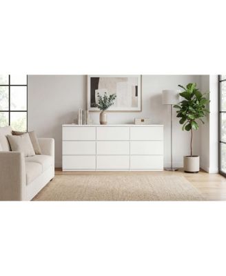  9-Drawer Modern Matte Wood Dresser for Bedroom & Living Areas