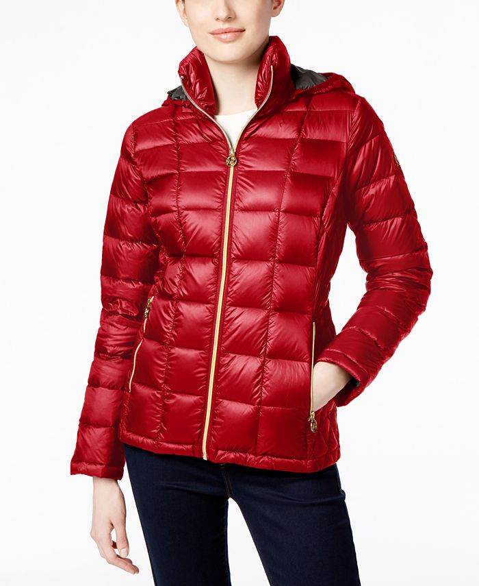Michael Kors - Contrast-Quilted Packable Down Puffer Coat