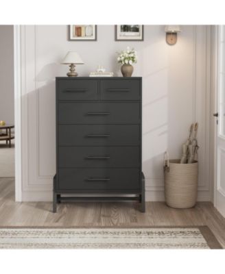 6 Dresser for Bedroom, Freestanding 46.6 in Tall Drawer Dresser with Storage, Wooden Closet Storage Chest for Living Room, Bedroom, Entryway