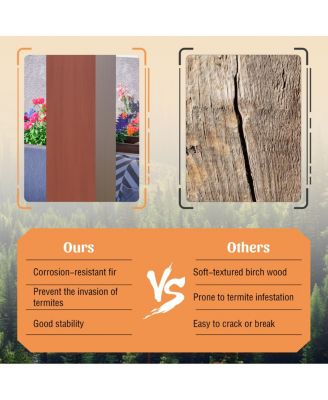 13x10ft Wooden Garden Gazebo with Metal Roof Outdoor Patio Shade Structure