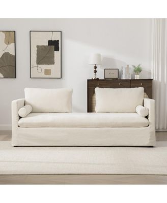  Chenille Double-Seater Sofa with Pillows