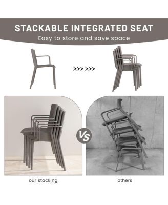 4pcs Warm Stackable Armchair with Folding Table