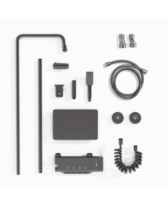 3-Spray Shower Faucet 2.5 GPM with Piano Button Diverter, Hand Shower and LED Temperature Display