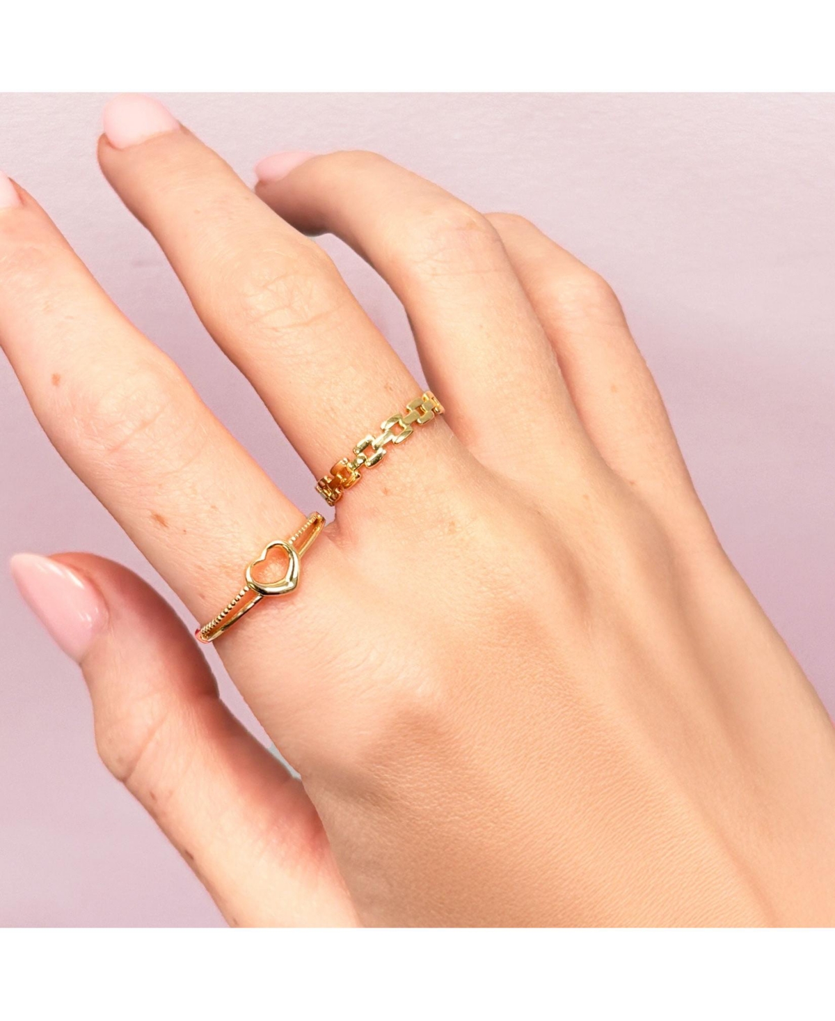 The Lovery Gold Split Shank Open Heart Ring 14K Gold