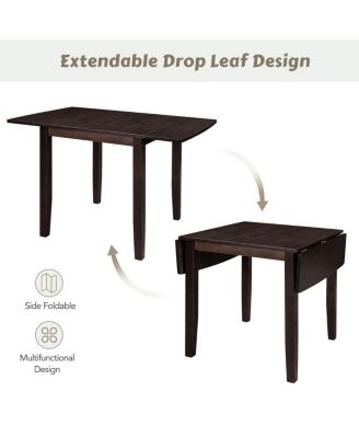 3-Piece Wood Drop Leaf Breakfast Nook Dining Table Set, Espresso