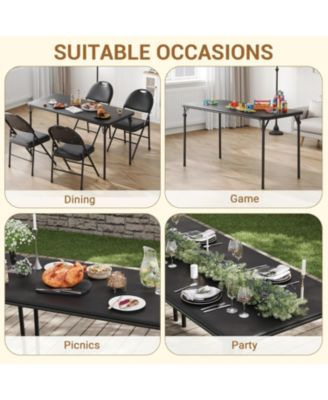 4FT Folding Table and Chairs Set of 5 Portable Card Table and Chairs Padded Table and Chair Dining Set for Picnic Event Training