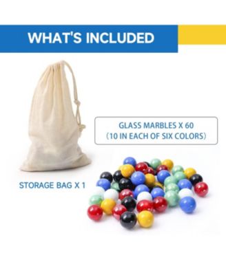 15" Jumbo Oak Wood Chinese Checkers Board Game Set with Colorful Glass Marbles, Classic Board Game