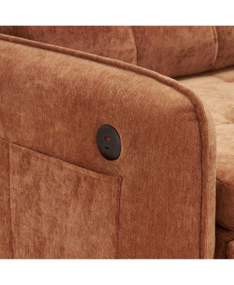 3-in-1 Sleeper Chair Bed, 80" Extra Long Pull Out Sofa with USB Charging & Storage